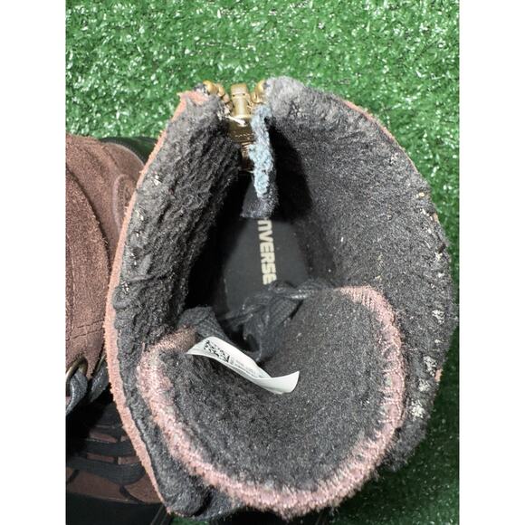 Converse All Star Fur Lined Brown Suede High Top Ankle Boots Women’s Size 6.5 - Picture 11 of 14